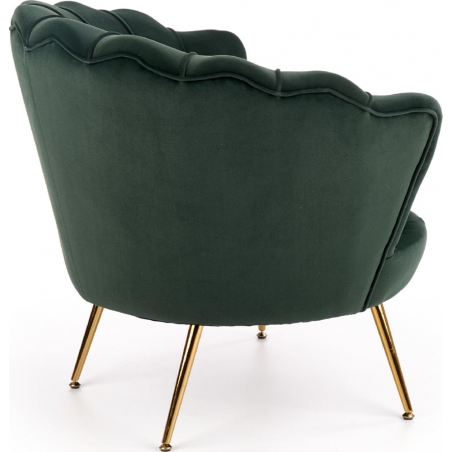 Amorinito dark green velvet shell armchair with gold legs Halmar