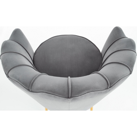 Amorinito grey velvet shell armchair with gold legs Halmar
