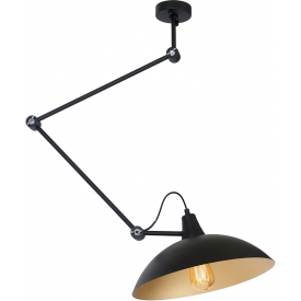 Melos 36 black&amp;gold semi flush ceiling light with adjustable arm Aldex