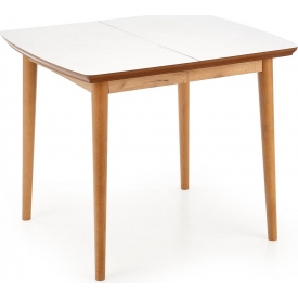Barret 90x80 white&amp;lefkas oak scandinavian extending dining table Halmar