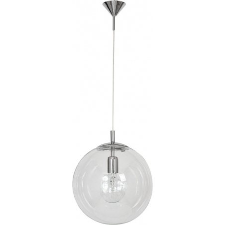 Designerska Lampa wisząca szklana kula Globus 30 przeźroczysta Aldex do kuchni, salonu i sypialni.