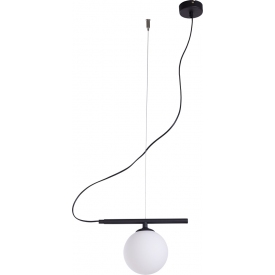 Designerska Lampa wisząca szklana kula Beryl Glass 28 biało-czarna Aldex do kuchni, salonu i sypialni.