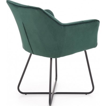K377 dark green velvet chair with armrests Halmar
