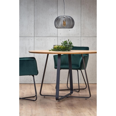 Wygodne Krzesło welurowe z podłokietnikami K377 Ciemny zielony Halmar do salonu, kuchni i jadalni.