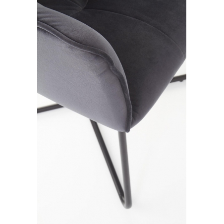 K377 dark grey velvet chair with armrests Halmar