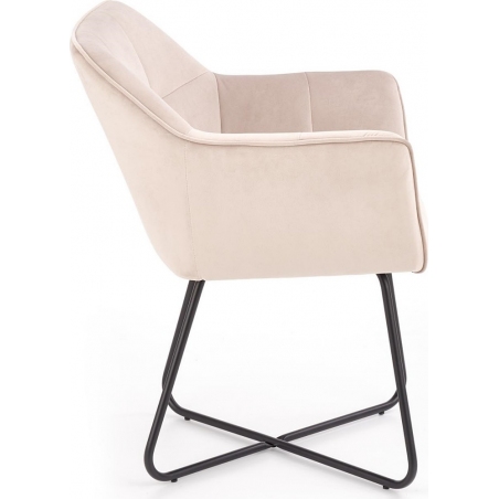 K377 beige velvet chair with armrests Halmar