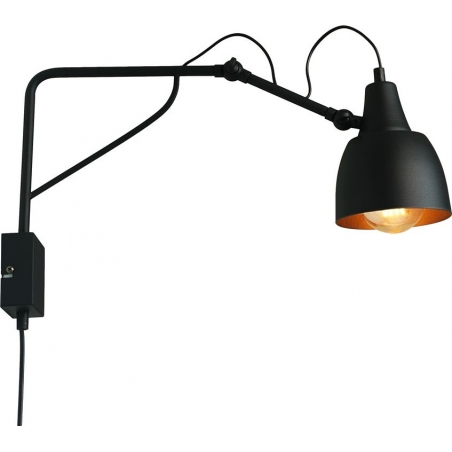 Soho Small black industrial wall lamp with arm Aldex