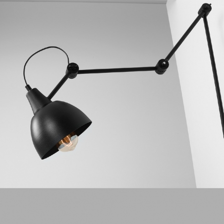 Aida Bibi 17 black&amp;gold industrial wall lamp with arm Aldex