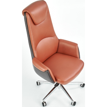 Calvano brown cabinet office chair with headrest Halmar