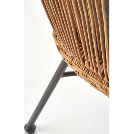 K400 brown rattan chair with armrests Halmar