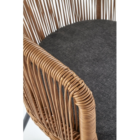 K400 brown rattan chair with armrests Halmar