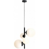 Designerska Lampa wisząca 4 szklane kule Bloom biało-czarna Aldex do kuchni, salonu i sypialni.