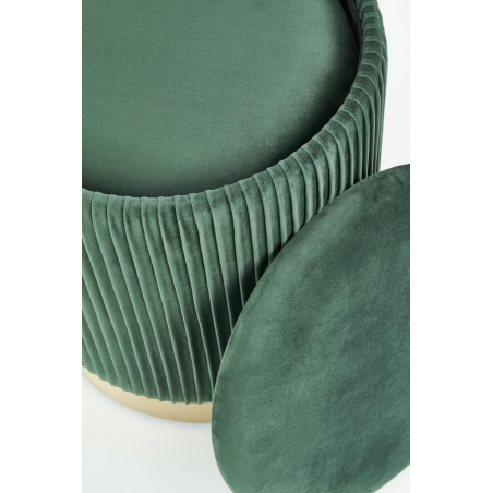 Stylowa Zestaw puf tapicerowanych Monty Ciemno zielony Halmar do salonu i przedpokoju.