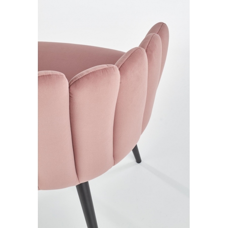 K410 pink velvet chair with armrests Halmar