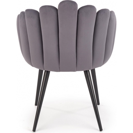 K410 grey velvet chair with armrests Halmar