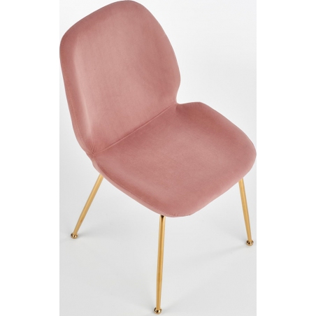 K381 pink velvet chair with gold legs Halmar