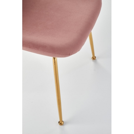 K381 pink velvet chair with gold legs Halmar