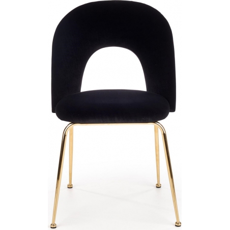 K385 black velvet chair with gold legs Halmar