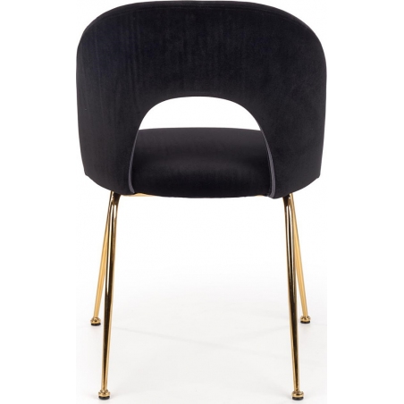 Stylowe Krzesło welurowe na złotych nogach K385 Czarny Halmar do jadalni, salonu i kuchni.