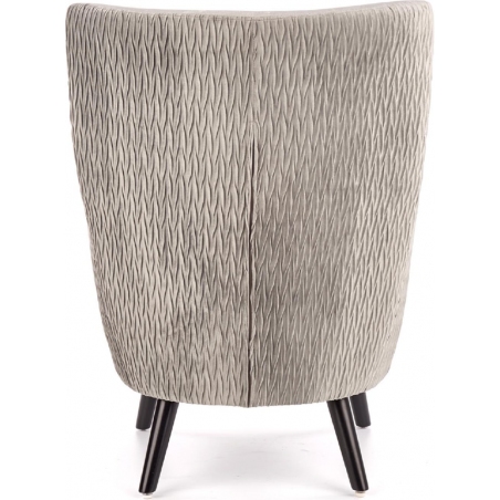 Ravel grey velvet quilted armchair with wooden legs Halmar