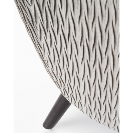 Ravel grey velvet quilted armchair with wooden legs Halmar