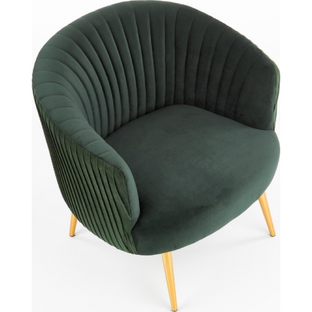 Crown dark green velvet armchair with gold legs Halmar