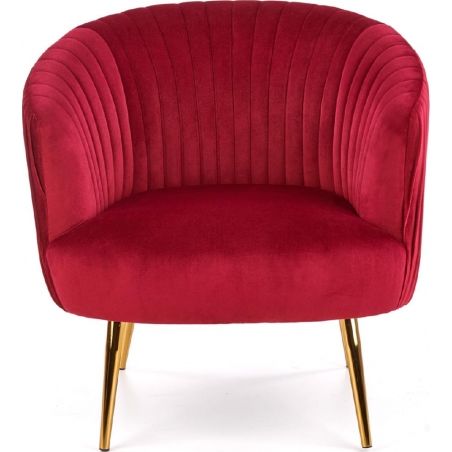 Designerski Fotel "muszelka" złote nogi Crown Bordowy Halmar do salonu i sypialni.