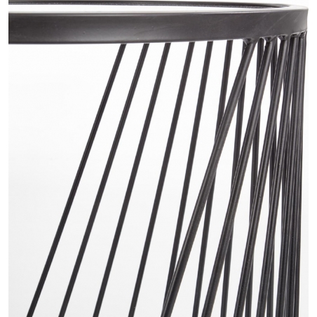 Antilla smoke glass&amp;black set of side tables Halmar