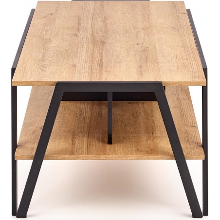 Volta 113x63 gold oak coffee table with shelf  Halmar