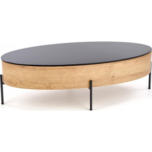 Zenga 120x60 black glass coffee table Halmar