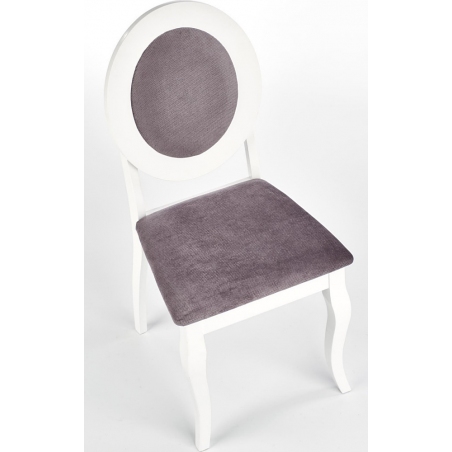 Stylowe Krzesło drewniane tapicerowane Barock Popiel/BiałyHalmar do jadalni.