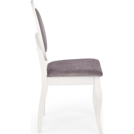 Stylowe Krzesło drewniane tapicerowane Barock Popiel/BiałyHalmar do jadalni.