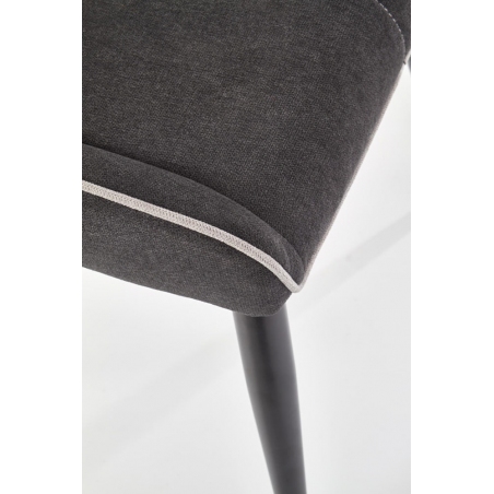 Stylowe Krzesło tapicerowane z czarnymi nogami K369 Popiel Halmar do jadalni, salonu i kuchni.
