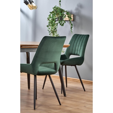 Stylowe Krzesło welurowe K404 Ciemno zielone Halmar do jadalni, salonu i kuchni.