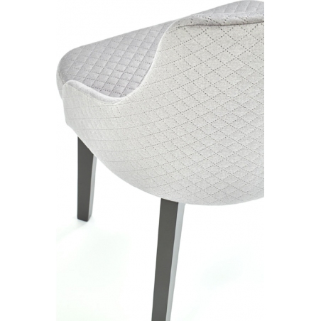 Toledo III Velvet light grey&amp;black quilted upholstered chair Halmar