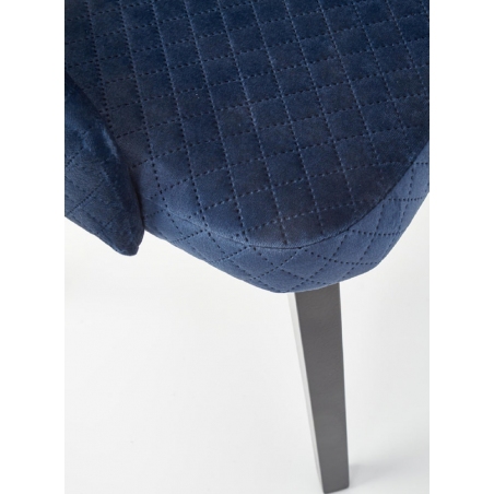 Toledo III Velvet navy blue&amp;black quilted upholstered chair Halmar