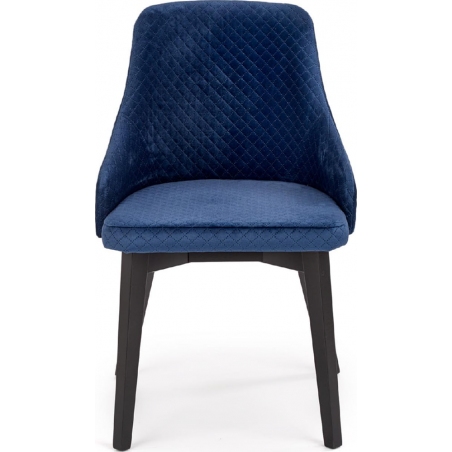 Toledo III Velvet navy blue&amp;black quilted upholstered chair Halmar