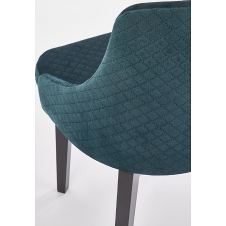 Toledo III Velvet dark green&amp;black quilted upholstered chair Halmar