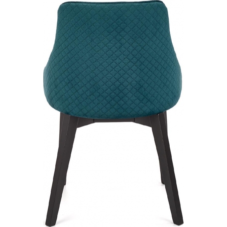 Stylowe Krzesło tapicerowane pikowane Toledo III Velvet Ciemno zielony/Czarny Halmar do jadalni, salonu i kuchni.