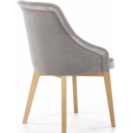 Toledo II grey upholstered chair with wooden legs Halmar