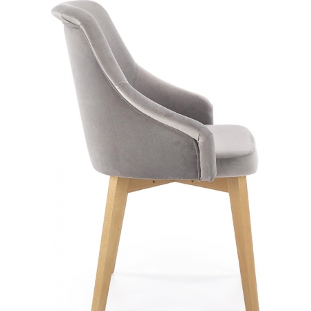 Toledo II grey upholstered chair with wooden legs Halmar