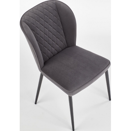 K399 grey quilted velvet chair Halmar