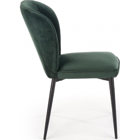 Krzesło welurowe pikowane K399 Ciemno zielone Halmar