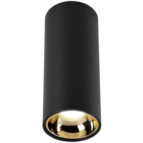 Minimalistyczny Plafon spot tuba Alx LED czarny Auhilon do kuchni i przedpokoju.