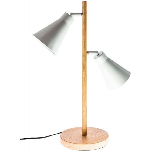 Bourne white&amp;wood wooden table lamp Auhilon