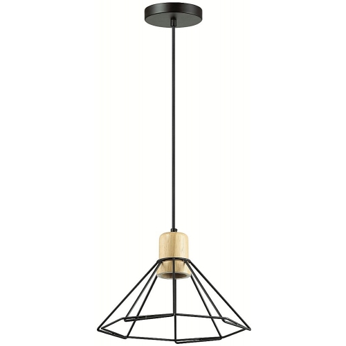 Stylowa Lampa wisząca druciana geometrczna Loft 28 czarna Auhilon salonu i sypialni.