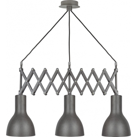 Tesla III grey industrial pendant lamp with 3 lights Auhilon