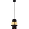 Stylowa Lampa wisząca tuba z abażurem Calisto 20 czarno-złota Tk Lighting do sypialni, kuchni i salonu.