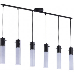 Look VI graphite&amp;black glass tubes pendant lamp Tk Lighting