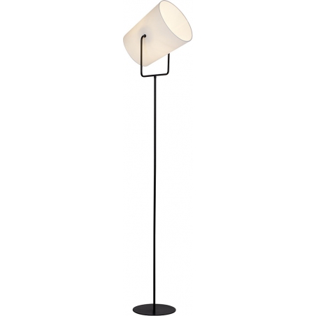 Designerska Lampa podłogowa z abażurem Bucket biało-czarna Brilliant do salonu i sypialni.